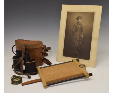 Militaria, - World War I boxwood twin roller mapboard by Houghton's Ltd, London, dated 1914, No.5795, having an inset compass