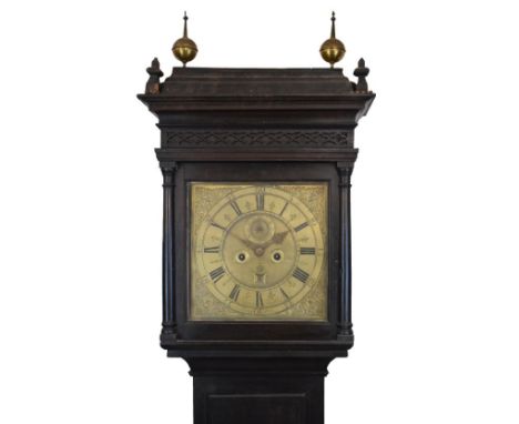 Mid 18th Century inlaid oak-cased eight day brass dial longcase clock, Robert Buller, Abington (Abingdon), Oxfordshire, the 1