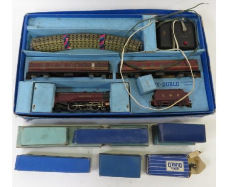 Hornby Dublo - EDP2 electric passenger train set Duchess of Atholl in original box together with nine Dublo boxed wagons and 