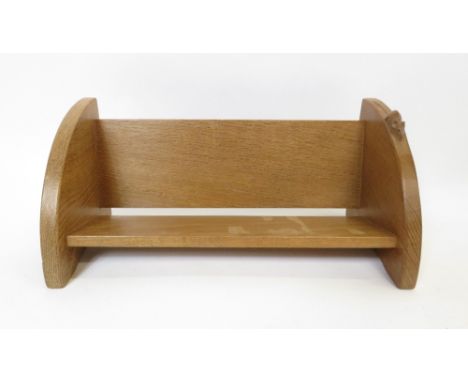Mouseman -  Robert Thompson of Kilburn, an oak book trough, with a carved mouse, 46cm long