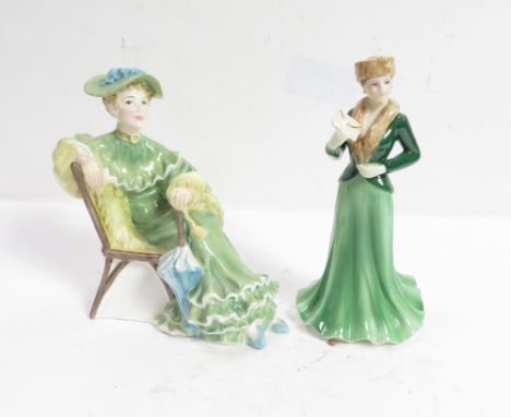 A Royal Doulton figure Ascot HN2356, 14cm high together with a Royal Worcester figure Lara modelled by Richard Moore 16.5cm h