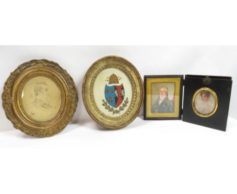 A 19th century oval miniature portrait of a young woman, details of the sitter hand written verso, in original rectangular bl