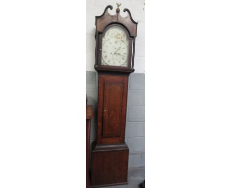 An early 19th century eight day longcase clock by Chas Maggs, Axbridge having arched painted dial with subsidiary seconds dia