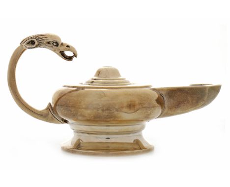 VICTORIAN SILVER ALADDINS LAMP CIGAR LIGHTERmaker rubbed (possibly Thomas Bradbury & Sons.), London 1901, the hooped handle m