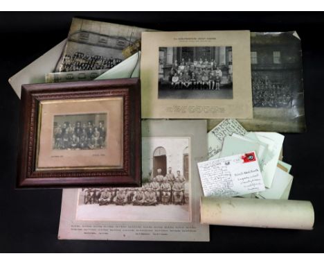A regimental photograph by I. Sequeira Karachi, 20.5 x 28.5cm, image, mounted on card, another by Turner, 110 S. Aldates, ano