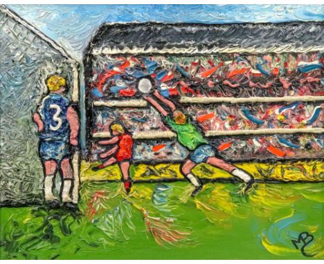 Maria Balfour (British, 1934-2007), A Chelsea Football Match, initialled 'M B' (lower right) and inscribed 'The Football Matc