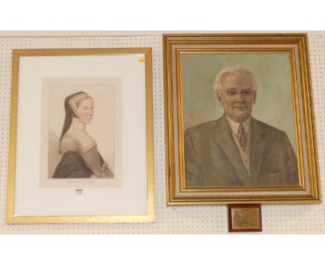Phyllis Morgan (1911-2001) - a head and shoulders portrait of Charles William Hearn, oil on canvas, signed lower right and da