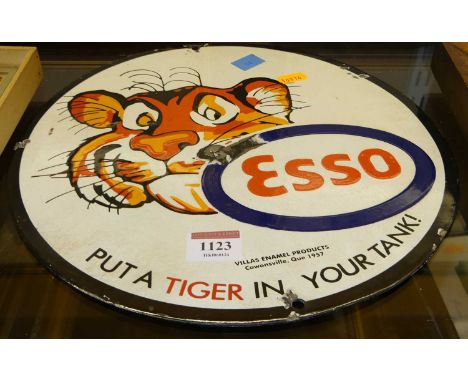 An enamel advertising sign for ESSO, dia.30cm