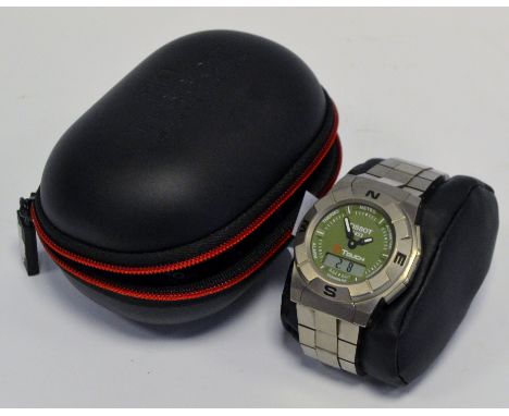 A gentleman's Tissot wristwatch, with integral digital dial, compass, altimeter etc
