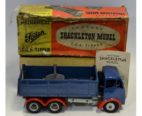 A Shackleton Model, Mechanical Foden F.G.6 Tipper, blue body, red mudguards, keys, tools and instructions, boxed