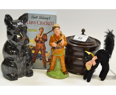 A Steiff cat, original labels; an unusual Walt Disney soap as Davey Crockett etc