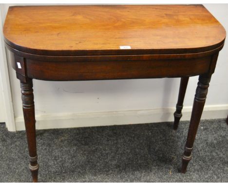 A George IV mahogany card table, c.1825