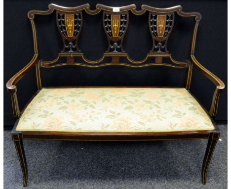 A Hepplewhite style mahogany salon sofa, c.1910