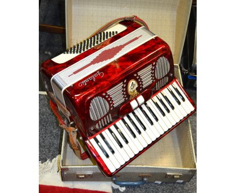 A Galanti 72 button piano accordion, original case   