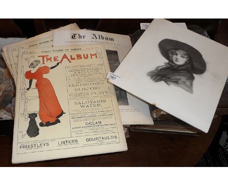 Several Victorian issues of "The Album" - a journal of photographs of men, women and events of the day. Together with a charc