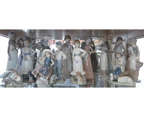 14 various Lladro and Nao figurines (some A/F)