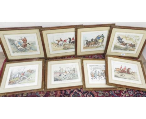 After Henry Alken, 'Ideas' a collection of hunting and coaching prints. 21cm x 26cm (7) 