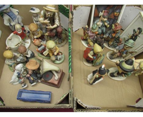 Selection of various ceramic figures including six Friedel Bavaria a similar plaque and various other figures (2 boxes) 