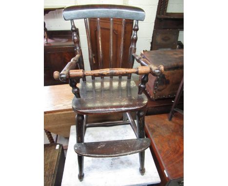 Victorian Childs stick back high chair 