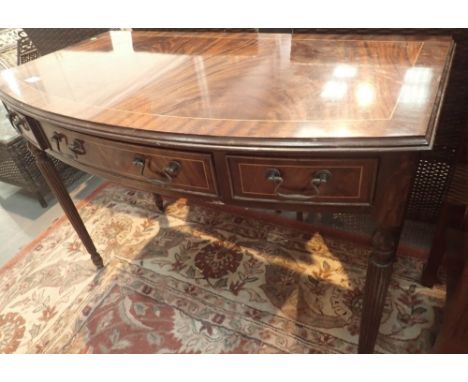 Mahogany console table with three drawers