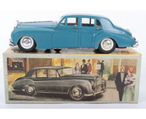 Boxed made in Hong Kong hard plastic battery operated Rolls-Royce Silver Cloud, circa 1960, finished in blue with battery ope