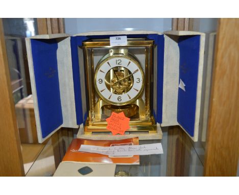Jaeger Lecoultre Atmos Clock with Original Travel Case and Paperwork 