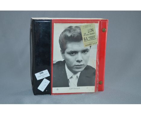 1960's 45rpm Record Case with Cliff Richard Photo and Ticket Stub for Hull ABC