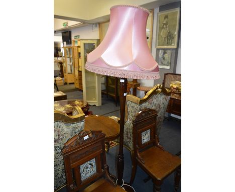 Walnut Standard Lamp and Shade 