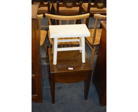 White Painted Stool and a Commode 