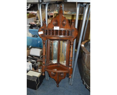 Victorian Mahogany Corner Shelf with Mirrors 