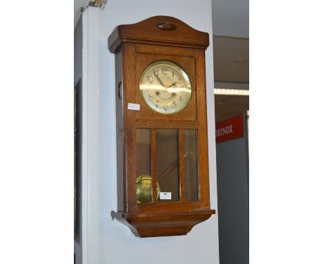 Oak Cased Pendulum Wall Clock 