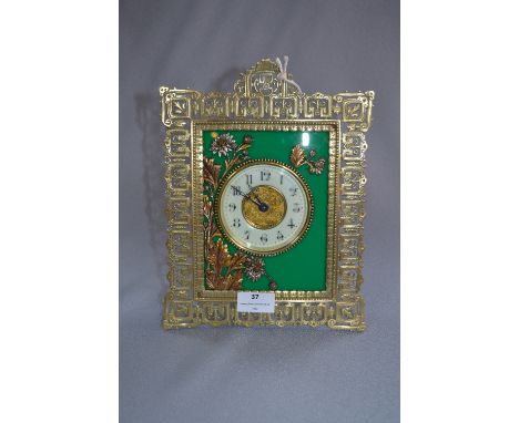 Decorative Brass Framed Mantel Clock 
