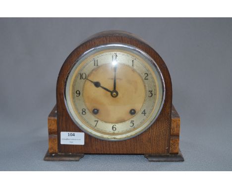Walker & Hall Oak Cased Mantel Clock 