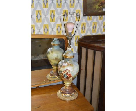 Decorative Painted Pottery Table Lamp 
