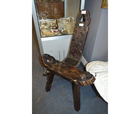 Stained Pine Tripod Stool 