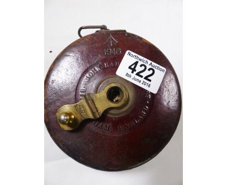 VINTAGE TAPE MEASURE. John Rabone & Sons vintage reel tape measure with militiary crows foot and marked 1941