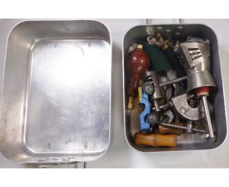 COLLECTABLE ITEMS. Box of assorted collectable items including tools