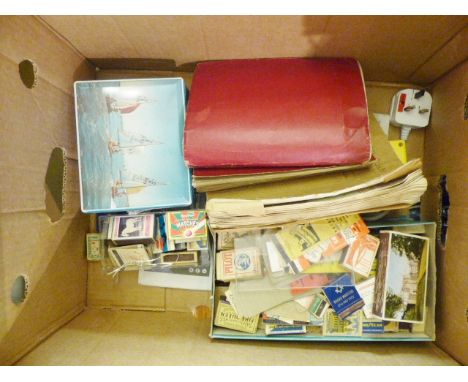 MATCHBOX COVERS. Box of mixed vintage collectable matchbox covers