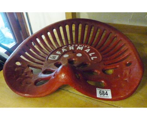 CAST IRON. Cast iron red tractor seat  D ~ 30cm