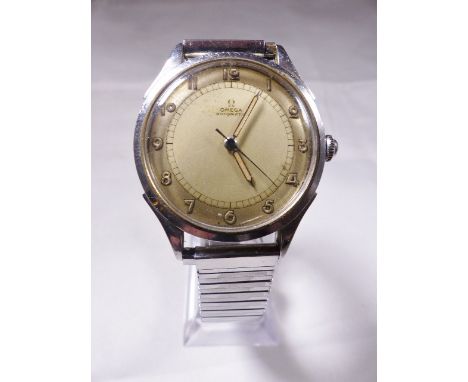 VINTAGE OMEGA WRISTWATCH. Vintage gents Omega Automatic wristwatch on stainless steel expanding strap