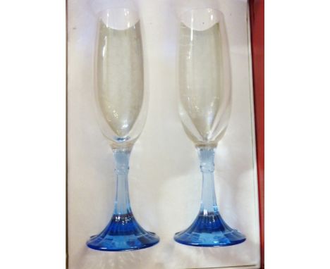 CARTIER WINE GLASSES. Pair of boxed Cartier wine glasses