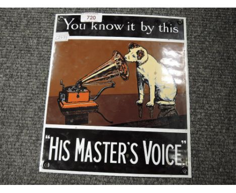 A small size enamel advertising sign for HMV gramophones