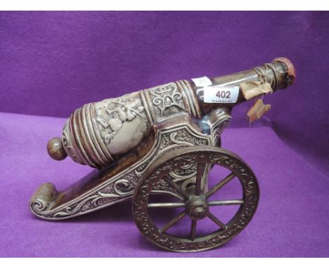 A ceramic cannon embossed with George &amp; Dragon, tax stamp for Italy, 3/4 litre, said to be Brandy