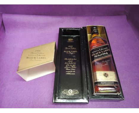 A bottle of 1998 special edition Johnnie Walker Black label first production  