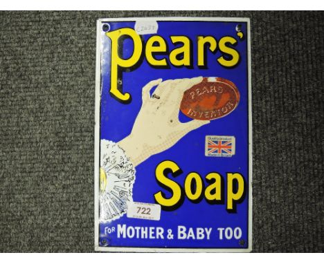 A small size enamel advertising sign for Pears soap