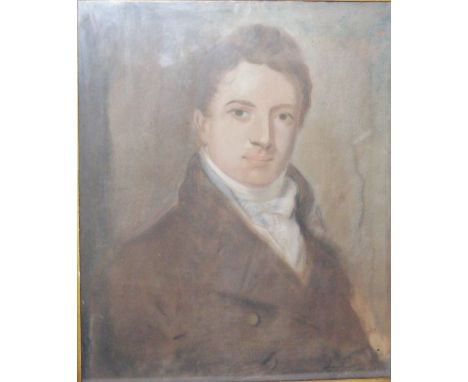 19th century schoolPastelHead and shoulders portrait of a gentleman, unsigned, 56cm x 45cm