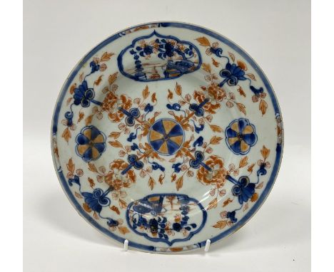 Chinese imari porcelain dish, 22.5cm in diameterCondition ReportLight surface marks and accretions, wear to the gilt and deco