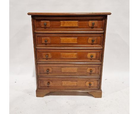 20th century chest of five long graduated drawers on bracket feet, 92cm high x 76cm wide x 36cm deep&nbsp;