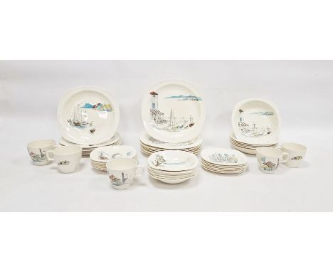 Quantity of Midwinter "Riviera" table wares designed by Hugh Casson to include bowls, dinner plates, side plates and cups &am