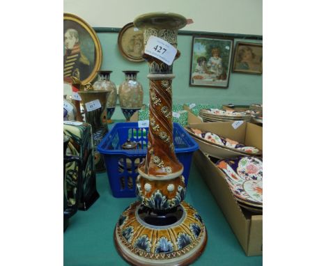 Large Doulton Lambeth candlestick 